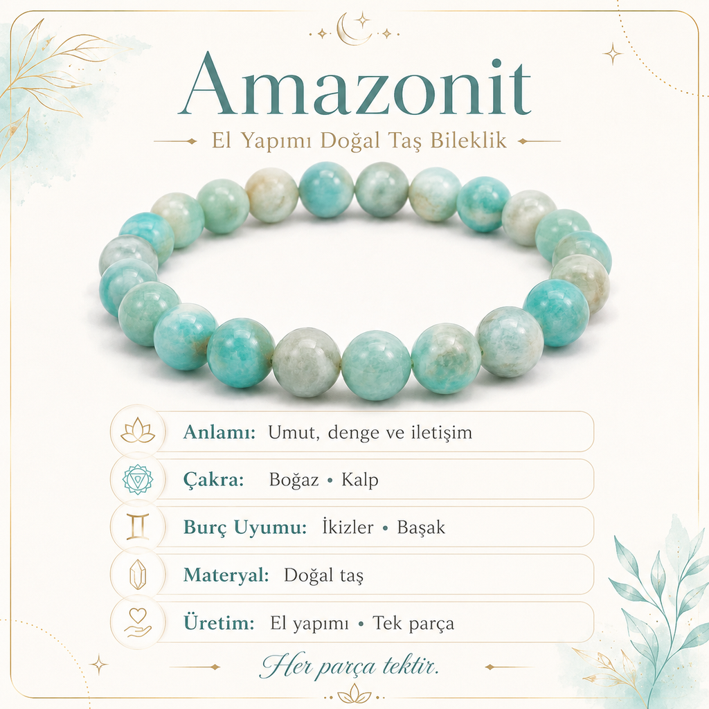 Amazonit Doğal Taş Bileklik