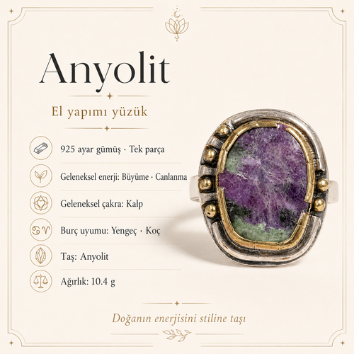 Anyolit 925 Ayar Gümüş Yüzük