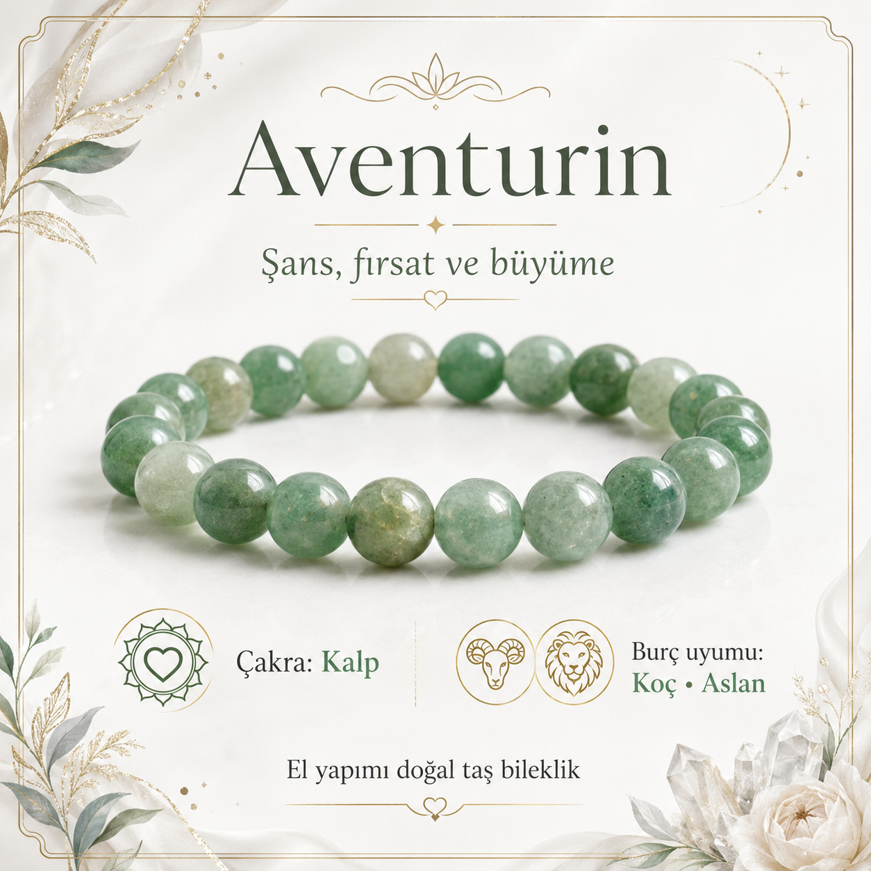 Aventurin Doğal Taş Bileklik