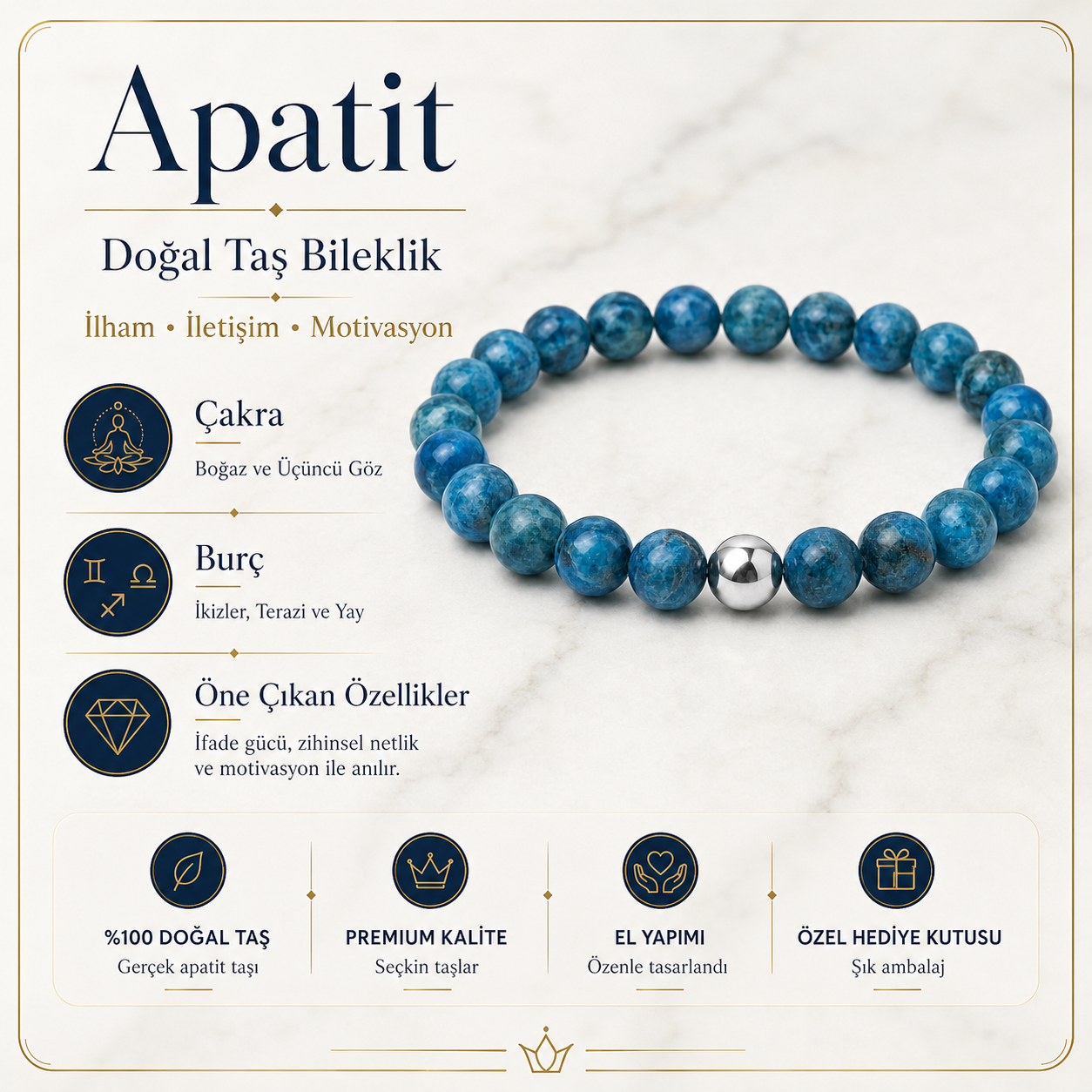 Erkek Apetit Gümüş Detay Bileklik ürün bilgi kartı