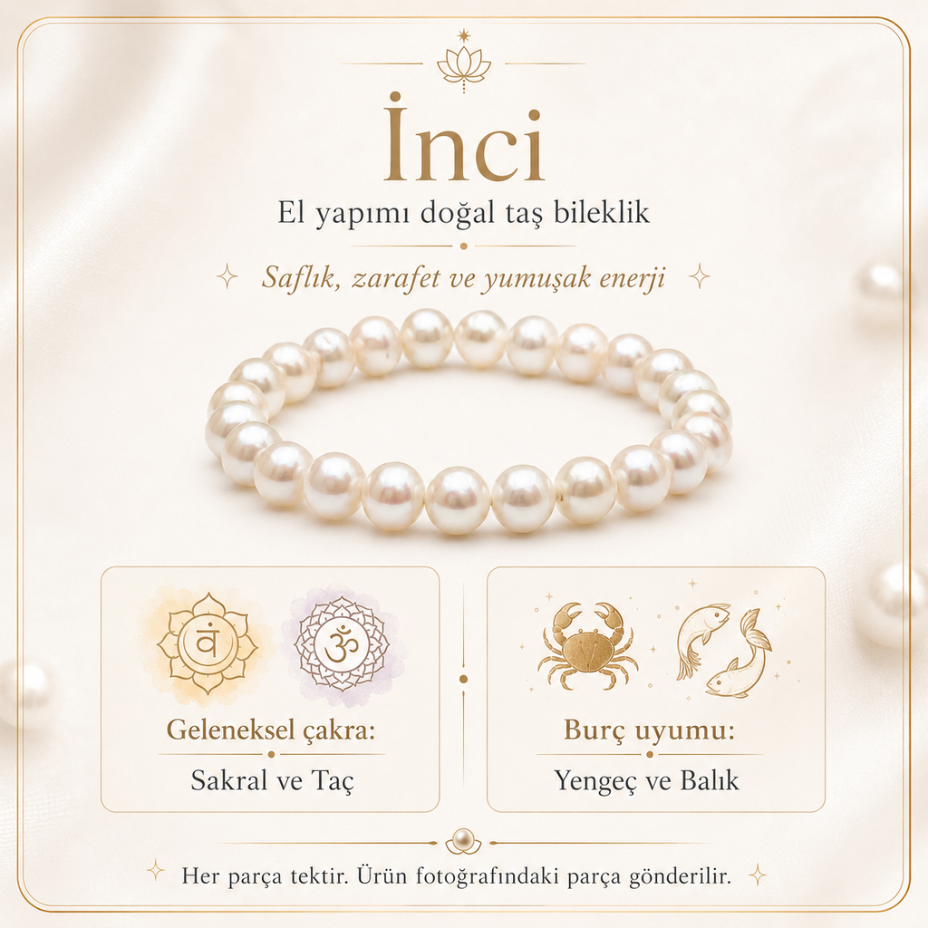 İnci Doğal Taş Bileklik