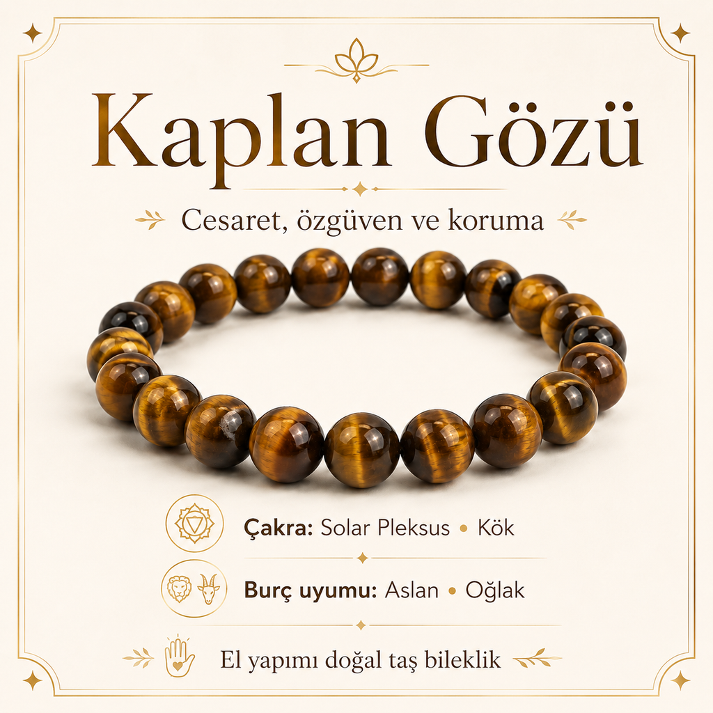 Kaplan Gözü Doğal Taş Bileklik