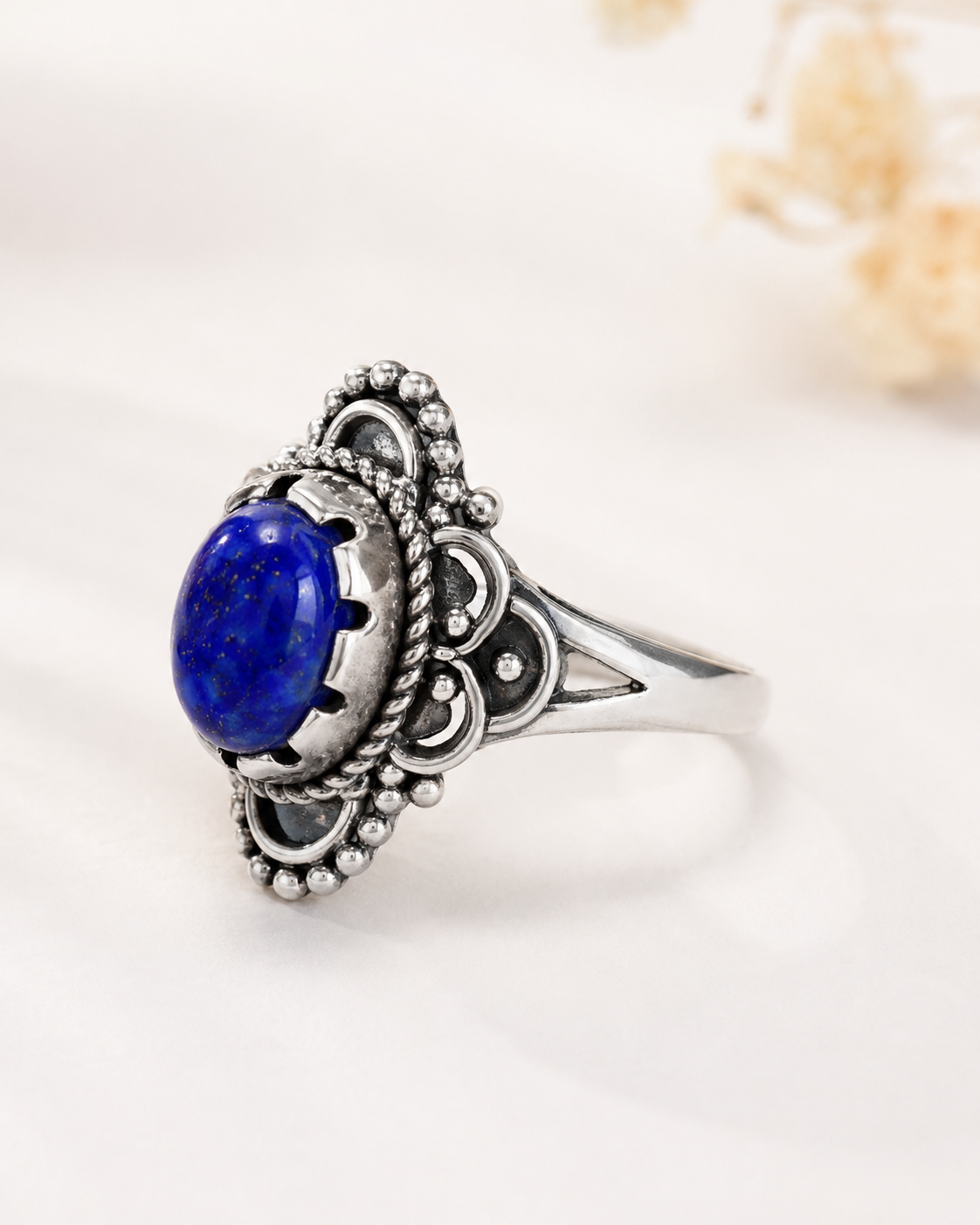 Lapis Lazuli 925 Ayar Gümüş Yüzük
