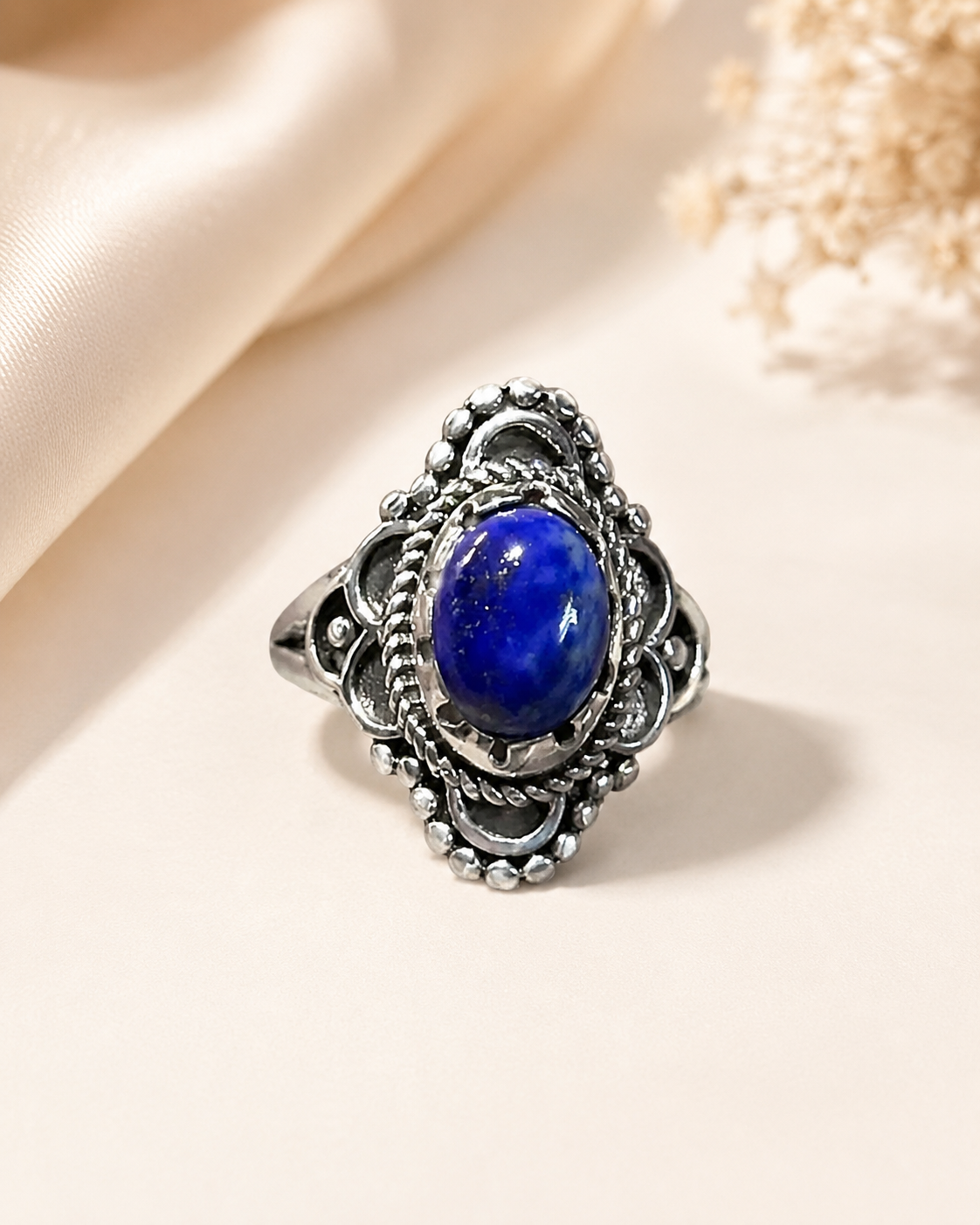 Lapis Lazuli 925 Ayar Gümüş Yüzük