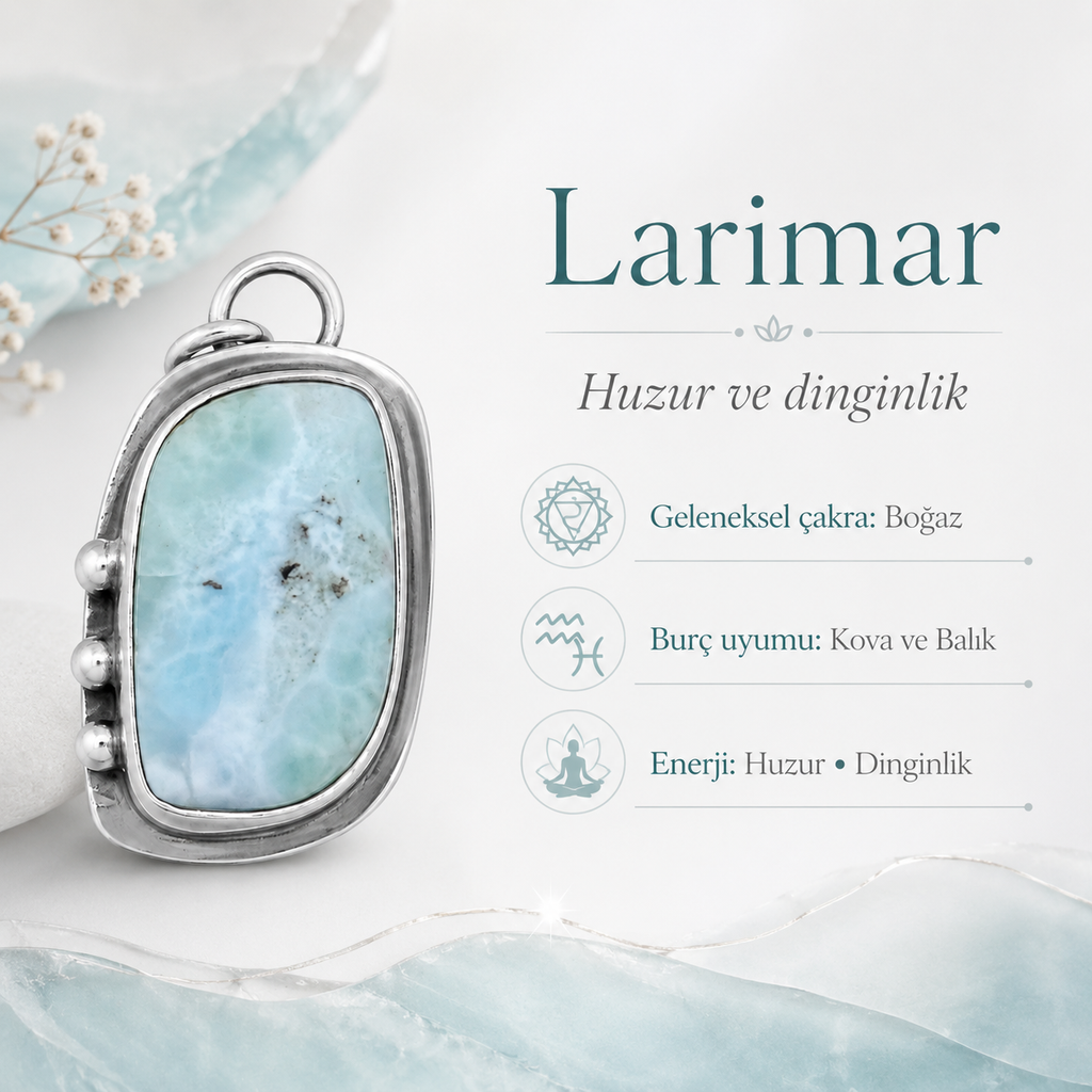 Larimar 925 Ayar Gümüş Kolye
