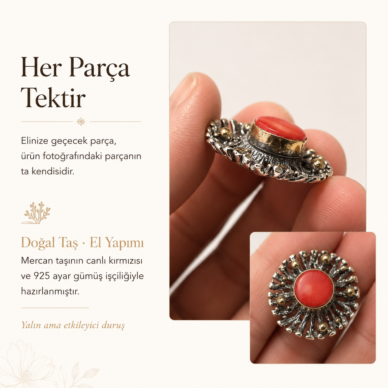 Mercan 925 Ayar Gümüş Kolye