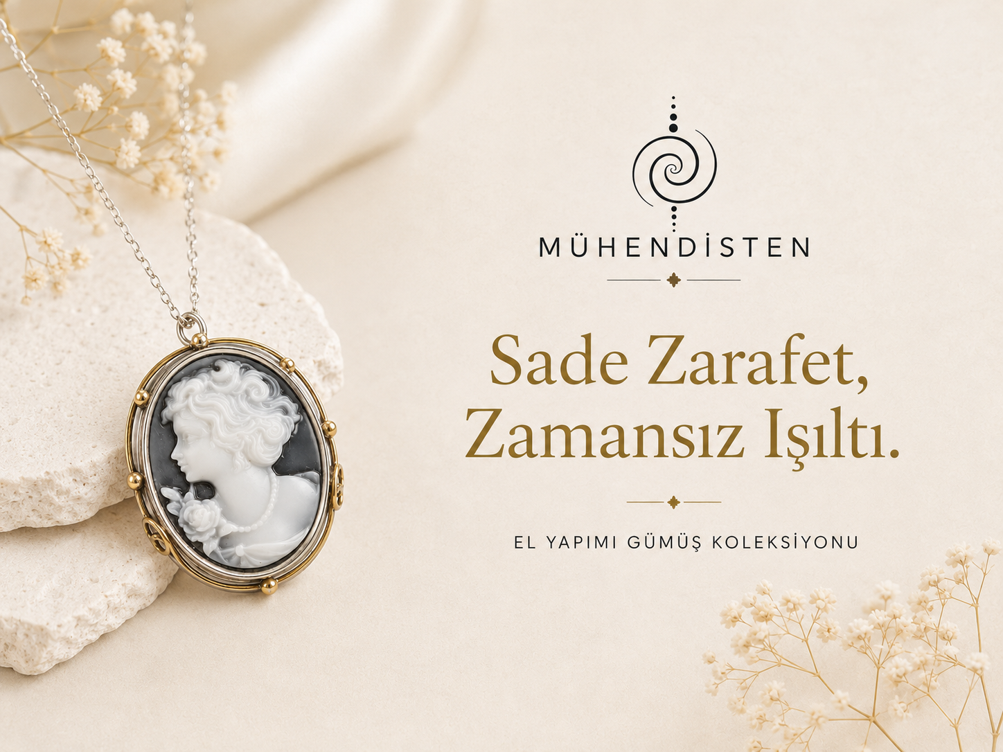 Özel Tasarım - Kameo 925 Ayar Gümüş Kolye