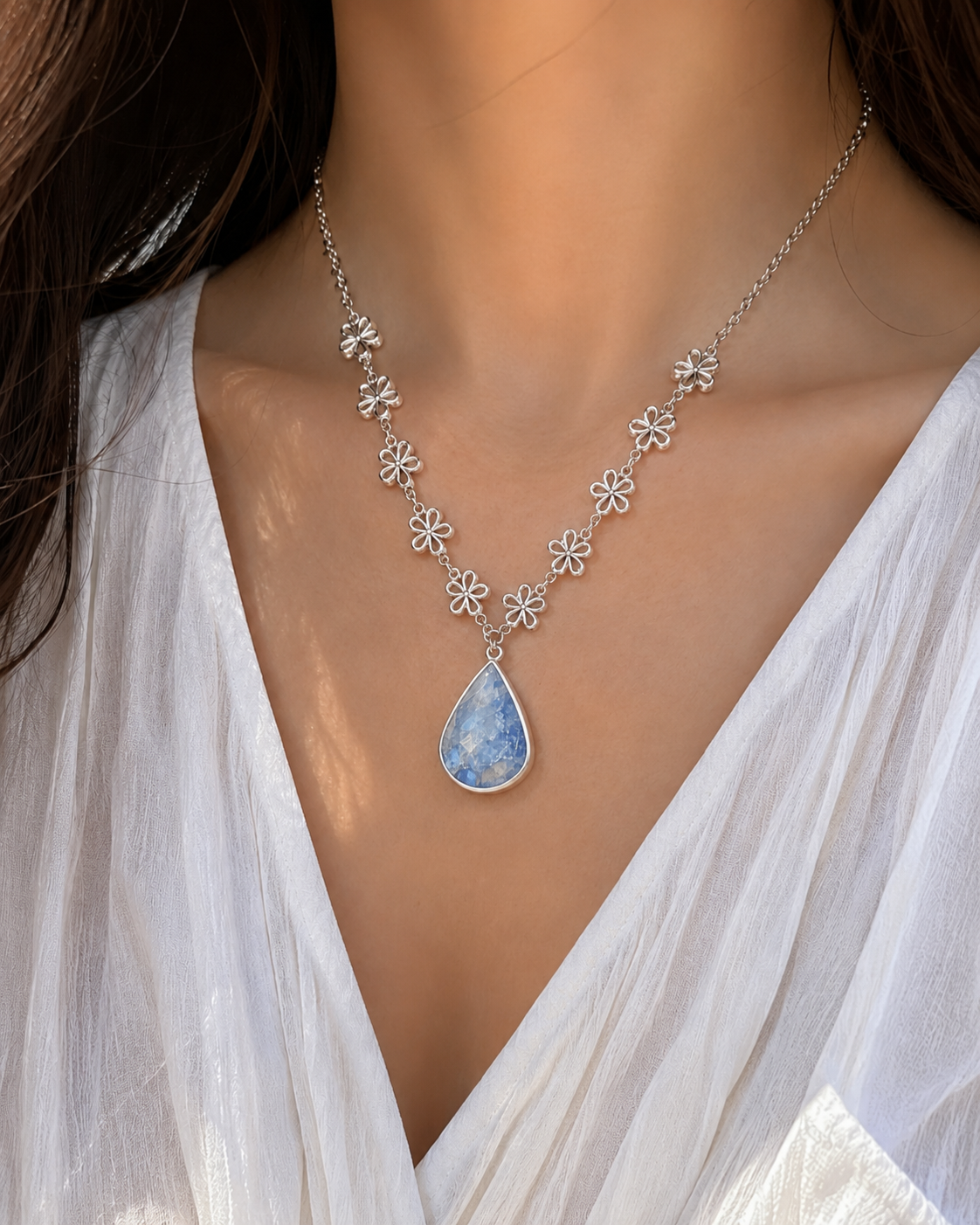 Safir 925 Ayar Gümüş Kolye