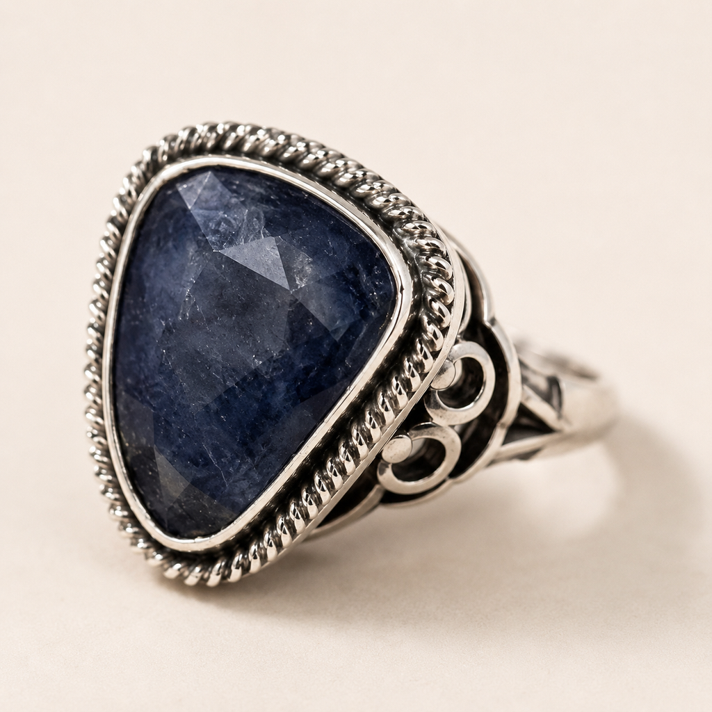 Safir 925 Ayar Gümüş Yüzük