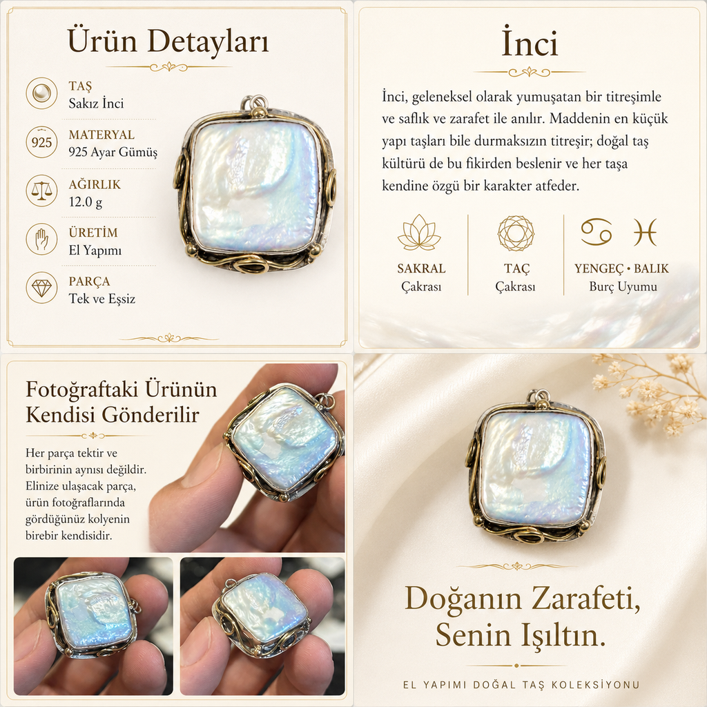 Sakız İnci 925 Ayar Gümüş Kolye
