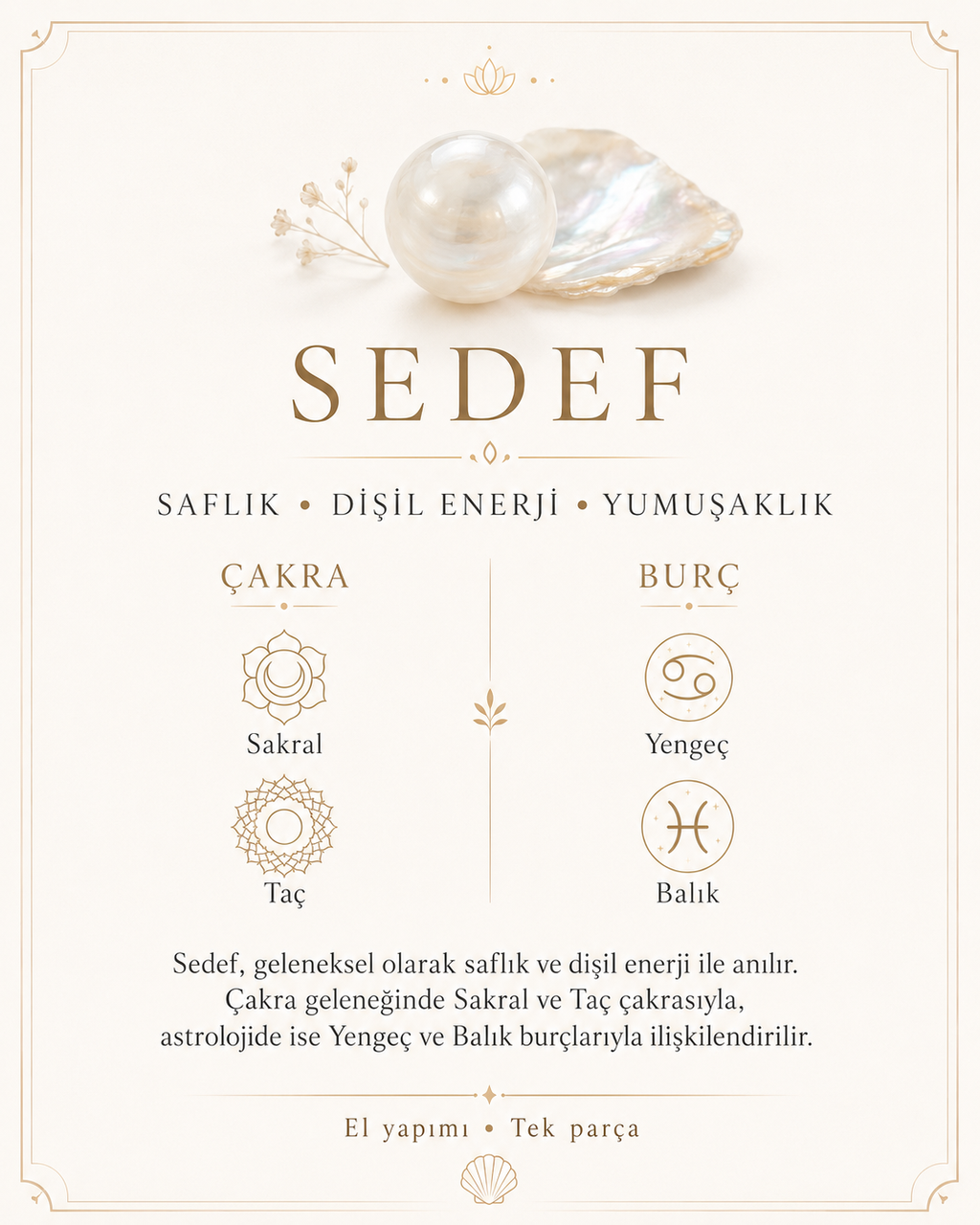 Sedef Doğal Taş Bileklik