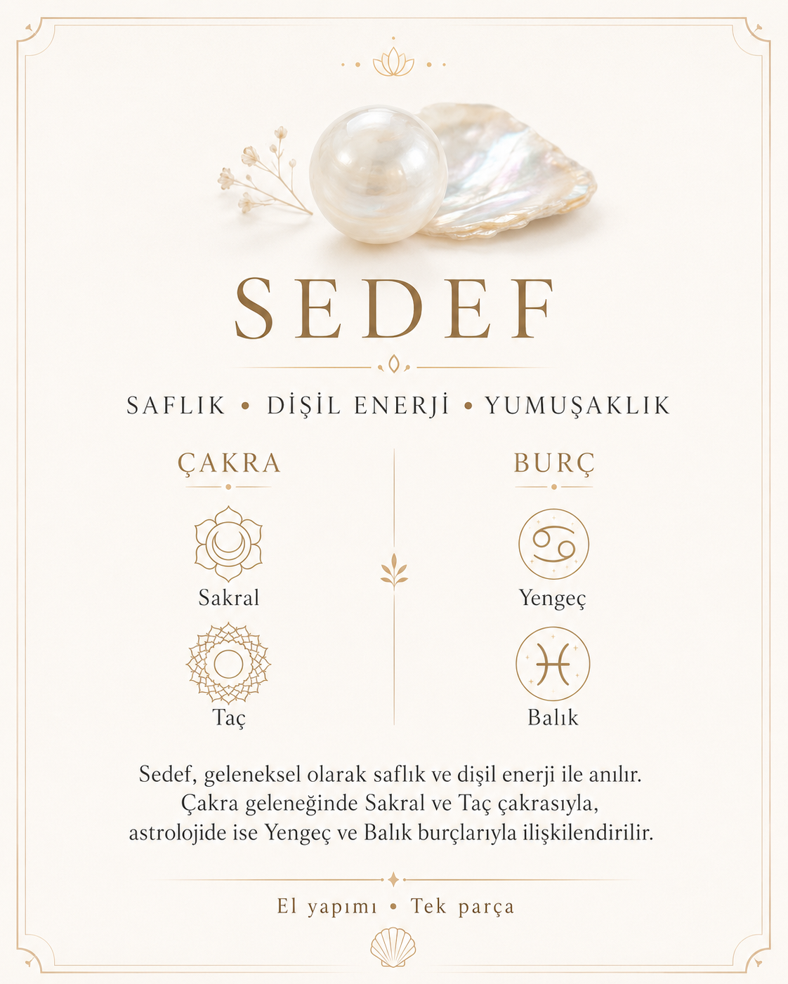 Sedef Doğal Taş Bileklik