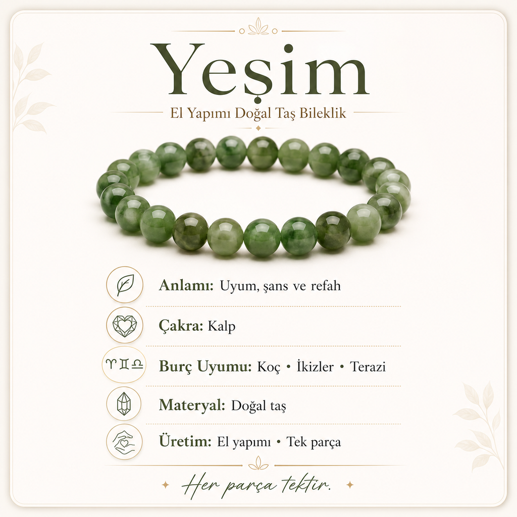 Yeşim Doğal Taş Bileklik